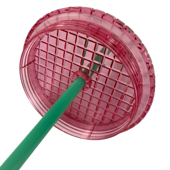 Starbucks 2002 Watermelon Pink Purple Gradient Grid Tumbler with Straw Venti NWT - Picture 5 of 8